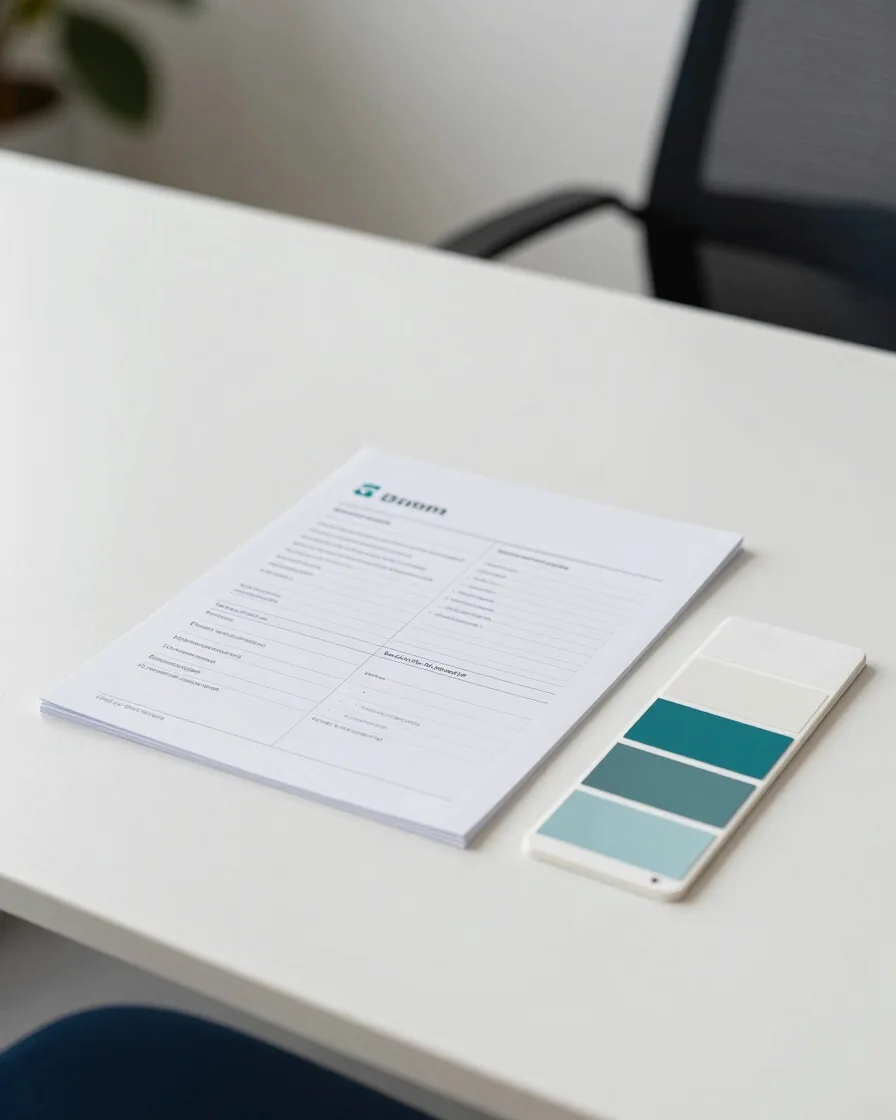 Placeholder editorial photograph of a neutral business workspace